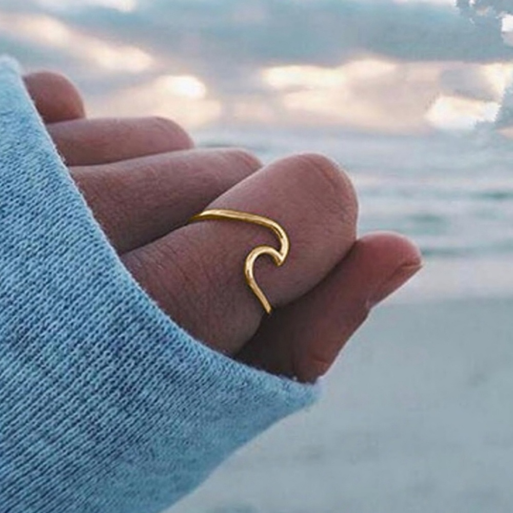 Ring Wave Beach Ocean Dreams Mermaid Gold Color